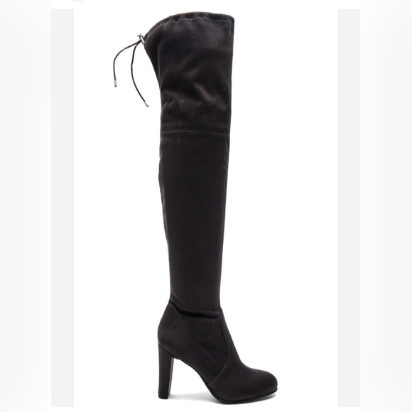 NWOT Sam Edelman Kent Over the Knee Suede Boots Dark Grey Size 9.5 - Picture 1 of 6